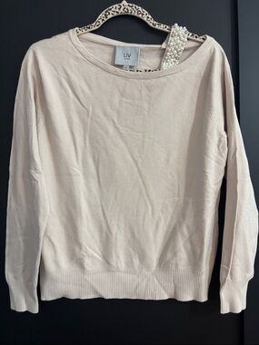 Milano Lightweight Crewneck Sweater in Soft Beige